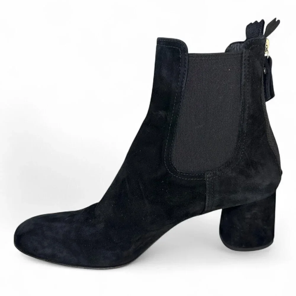 AGL Women's Lisette Almond Toe Mid Heel Stretch Booties EU 38.5 Black